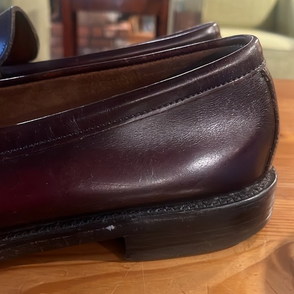 VTG HANOVER Men's leather Burgundy Tassel Loafers Slip Ons Size 11 D/B USA - Picture 6 of 12